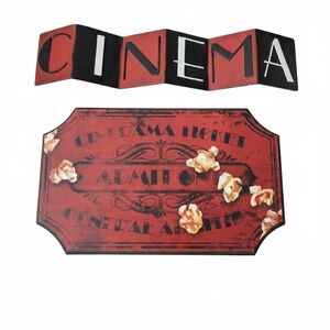 Red Cinema Wall Decor Set Excellent Pre-loved Condition